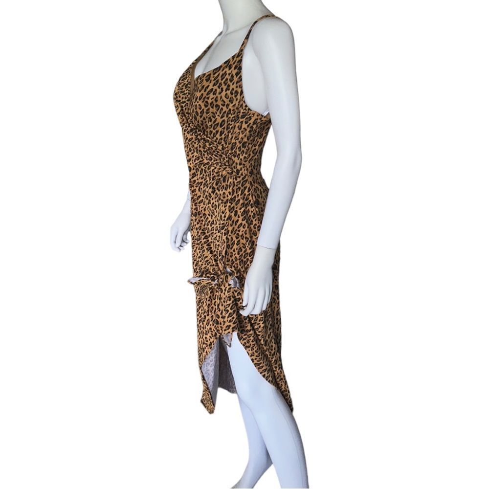 Cachet woman’s brown black cheetah sleeveless padded bra dress Sz 8 - Picture 2 of 5